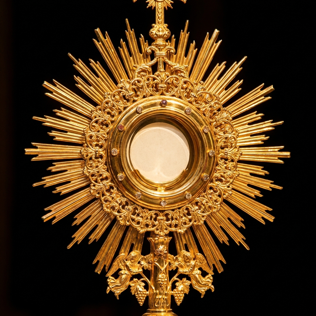 Monstrance showing the Blessed Sacrament